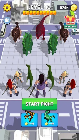 Dinosaur Monster Fight Battle (Бамбам Монстр Против 100 Дверей)  [МОД Меню] Screenshot 4