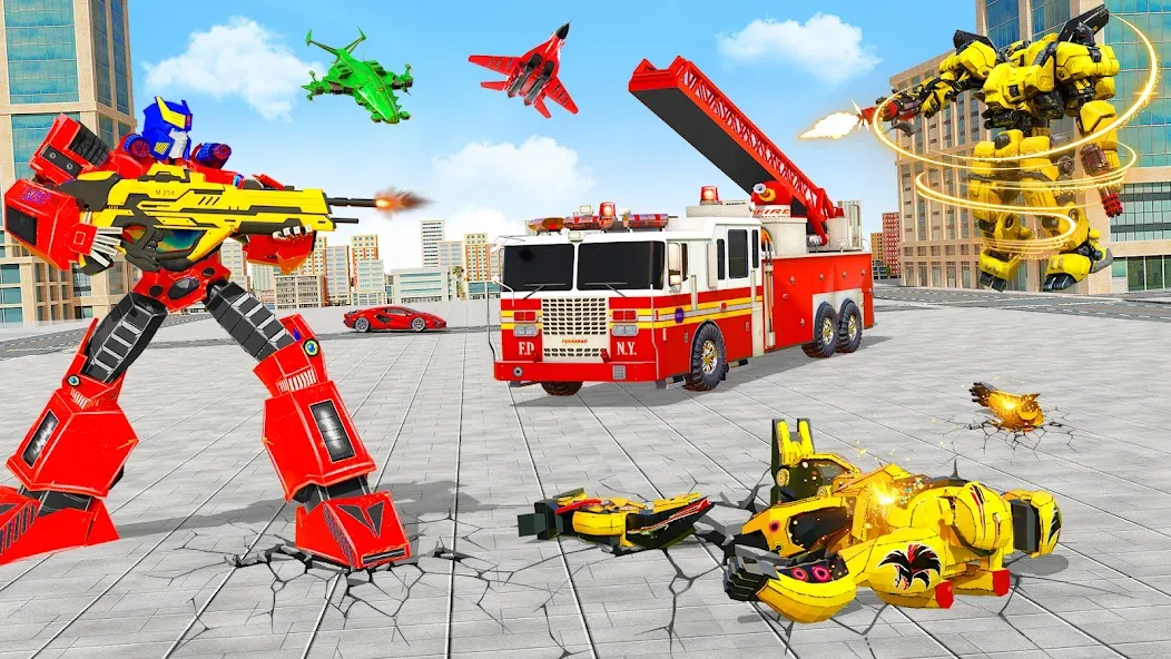 Fire Truck Robot Car Game  [МОД Unlimited Money] Screenshot 5