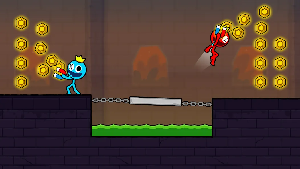 Red and Blue Stickman 2024 (Ред энд Блу Стикмен 2)  [МОД Бесконечные монеты] Screenshot 3