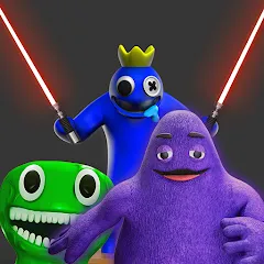 Взломанная Grimace monster playground (Батл Плейграунд Монстерс)  [МОД Много монет] - полная версия apk на Андроид