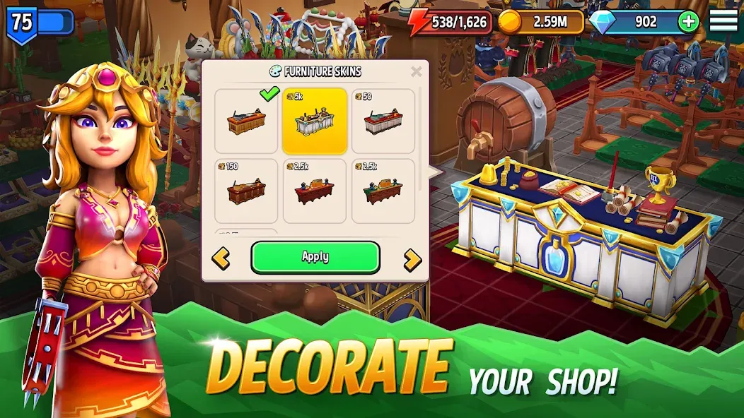 Shop Titans: RPG Idle Tycoon (Шоп Тайтанс)  [МОД Unlimited Money] Screenshot 3