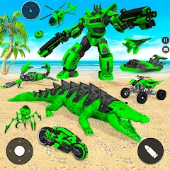 Взлом Crocodile Animal Robot Games  [МОД Меню] - стабильная версия apk на Андроид