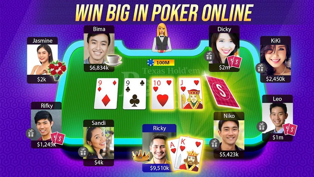 Texas Holdem Poker Online (Техасский Холдем Покер Онлайн)  [МОД Menu] Screenshot 1