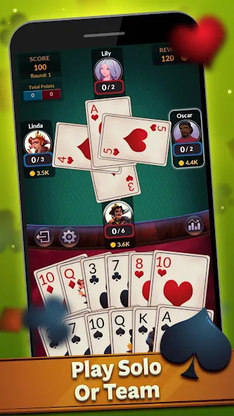 Spades - Offline Card Games (Спейдс)  [МОД Unlimited Money] Screenshot 2