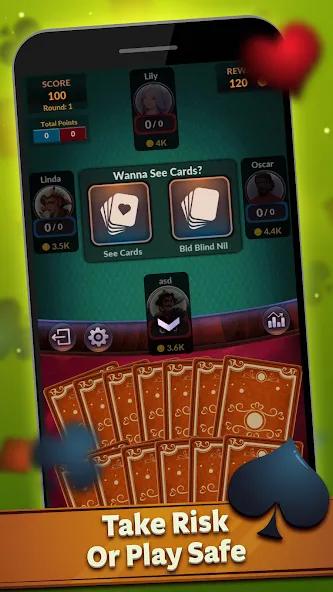 Spades - Offline Card Games (Спейдс)  [МОД Unlimited Money] Screenshot 3