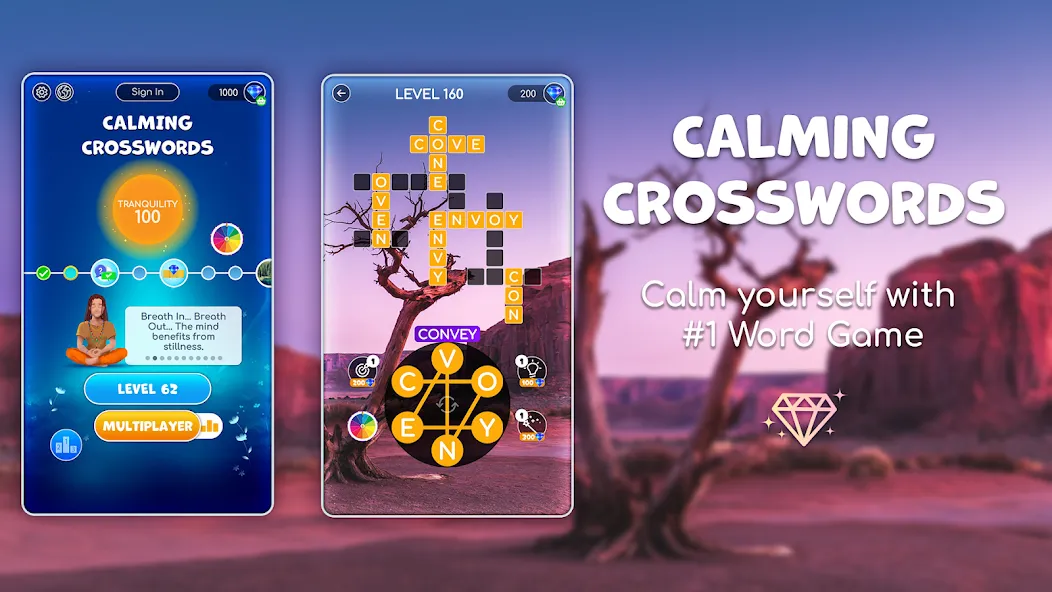 Calming Crosswords Word Puzzle  [МОД Unlimited Money] Screenshot 1