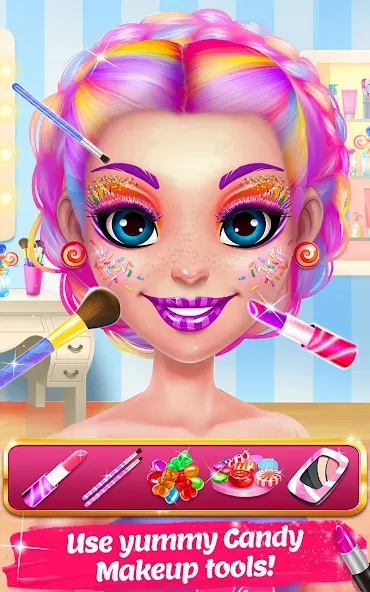 Candy Makeup Beauty Game  [МОД Много монет] Screenshot 2