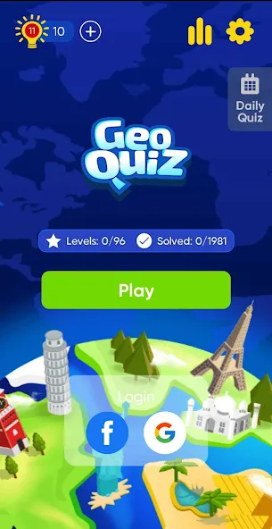 Geo Quiz: World Geo Trivia (Джио Квиз)  [МОД Много денег] Screenshot 1