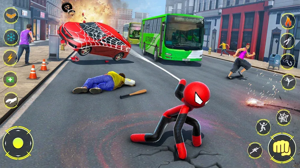 StickMan Rope Hero Spider Game (Стикмен Роуп Хиро Спайдер Гейм)  [МОД Бесконечные монеты] Screenshot 3