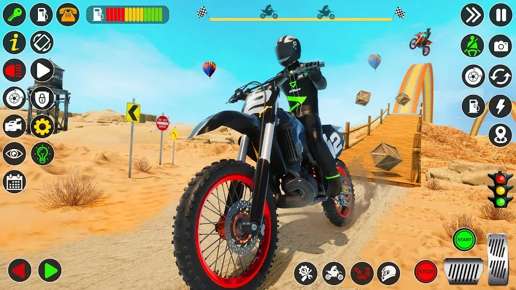 Bike Stunt Games Stunt Bike 3D (Байк стант рэмп игра Байк Джамп)  [МОД Много денег] Screenshot 1