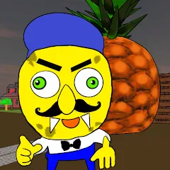 Взломанная Neighbor Sponge. Scary Secret  [МОД Бесконечные монеты] - последняя версия apk на Андроид