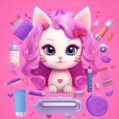 Взломанная Idle Cat Makeover: Hair Salon  [МОД Все открыто] - стабильная версия apk на Андроид