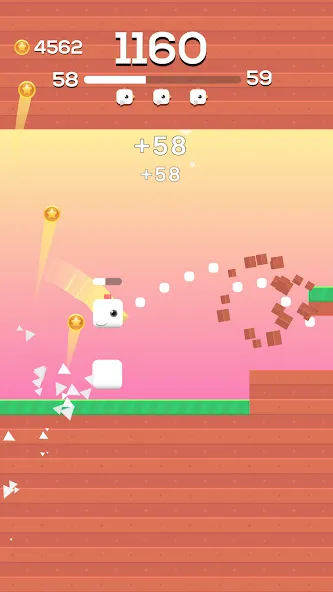 Square Bird - Flappy Chicken (Сквер Брд)  [МОД Unlimited Money] Screenshot 3