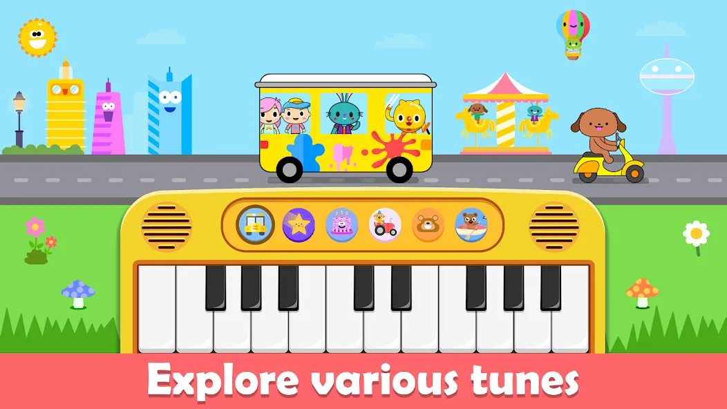 Baby Piano Kids Music Games  [МОД Menu] Screenshot 1