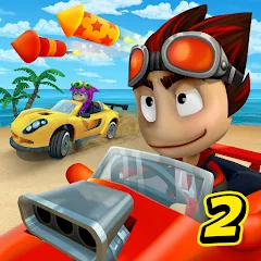 Взломанная Beach Buggy Racing 2 (Бич Багги Рейсинг 2)  [МОД Бесконечные деньги] - стабильная версия apk на Андроид