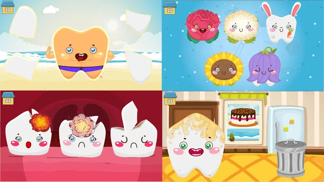 Funny Teeth kids dentist care!  [МОД Mega Pack] Screenshot 1