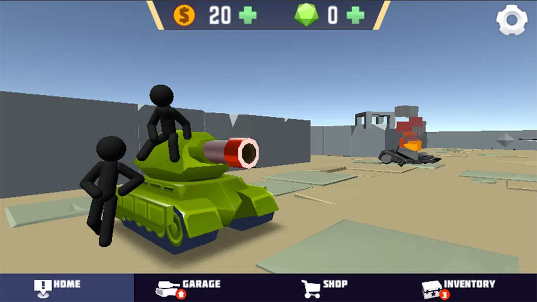 Stickman Tank Battle (Стикмен Танк Баттл)  [МОД Много монет] Screenshot 1