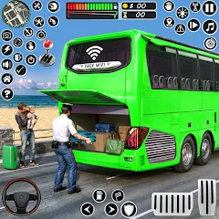 Скачать взломанную Coach Tourist Bus City Driving  [МОД Меню] - стабильная версия apk на Андроид