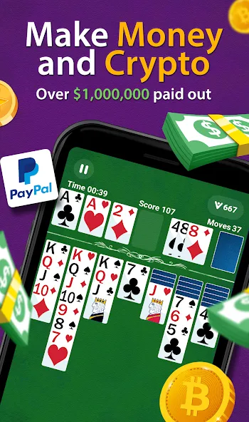 Solitaire - Make Money  [МОД Все открыто] Screenshot 4