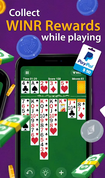 Solitaire - Make Money  [МОД Все открыто] Screenshot 5