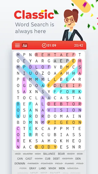 Word Search Colorful  [МОД Меню] Screenshot 1