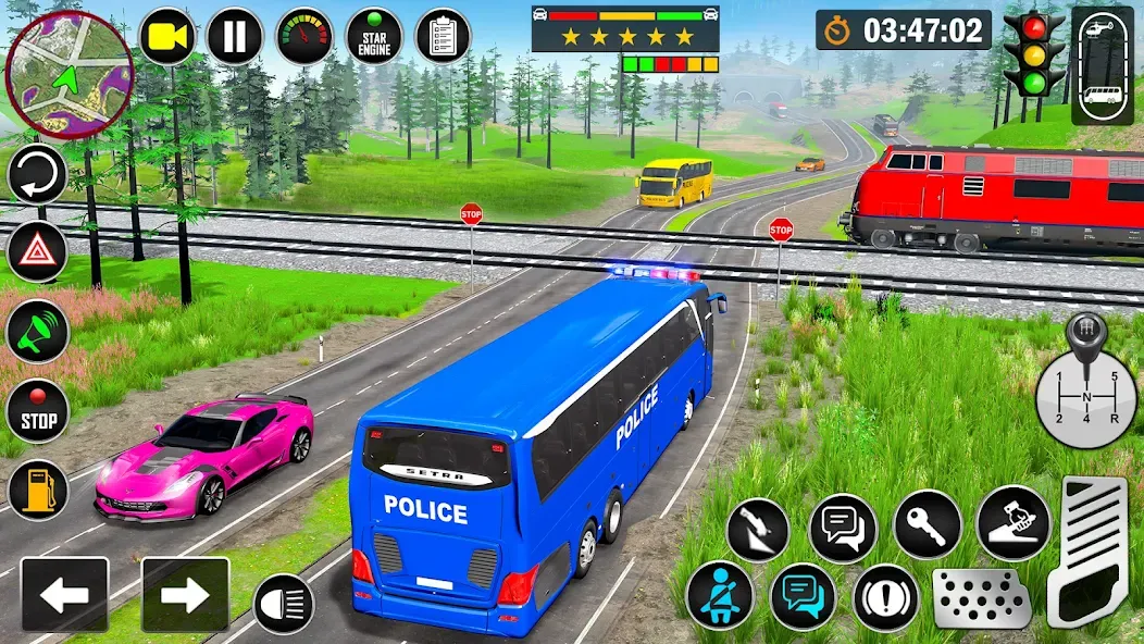 City Bus Simulator Bus Game 3D (Полицейский автобус симулятор)  [МОД Unlimited Money] Screenshot 4