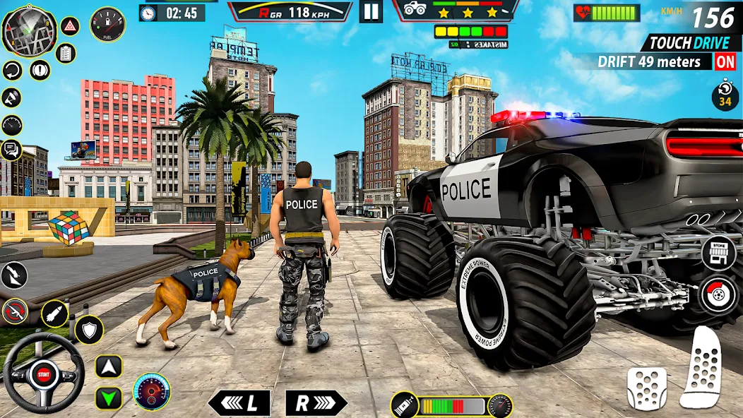 Police Monster Truck Car Games  [МОД Menu] Screenshot 1