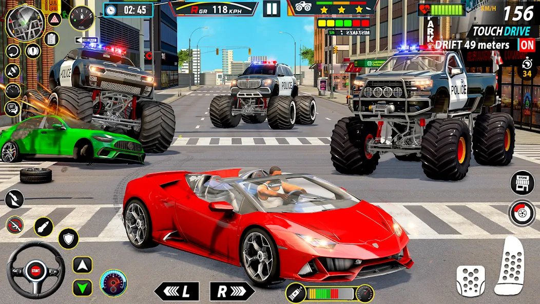 Police Monster Truck Car Games  [МОД Menu] Screenshot 3