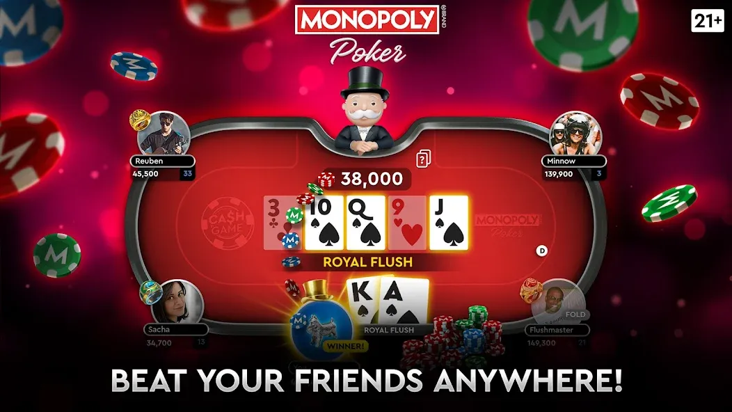 MONOPOLY Poker - Texas Holdem (МОНОПОЛИЯ Покер)  [МОД Много денег] Screenshot 3