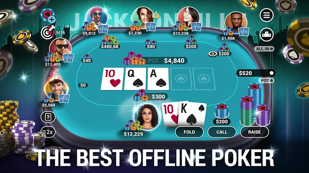 Poker World, Offline TX Holdem (Покер Ворлд)  [МОД Unlocked] Screenshot 1