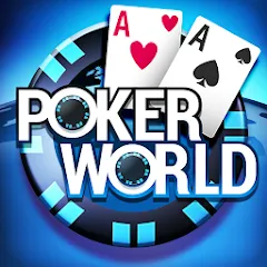 Скачать взломанную Poker World, Offline TX Holdem (Покер Ворлд)  [МОД Unlocked] - полная версия apk на Андроид