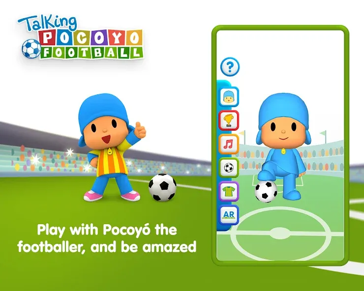 Talking Pocoyo Football  [МОД Menu] Screenshot 2