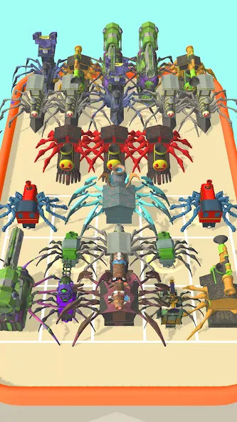 Merge Spider Train  [МОД Много монет] Screenshot 2