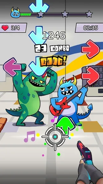 Beat Shooter Night: Rap Battle (ФНФ Фанк)  [МОД Много денег] Screenshot 1