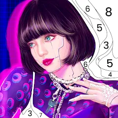 Взломанная BlackPink Paint by Number (БлэкПинк Раскраска по номерам)  [МОД Unlimited Money] - последняя версия apk на Андроид