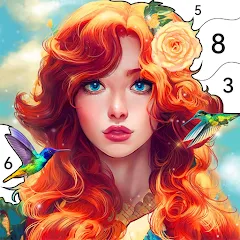 Скачать взломанную Girls Paint by Number Coloring (Девочки раскрашивают по номерам)  [МОД Mega Pack] - последняя версия apk на Андроид