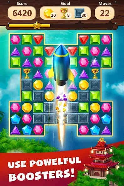 Jewels Planet - Match 3 Puzzle  [МОД Mega Pack] Screenshot 4