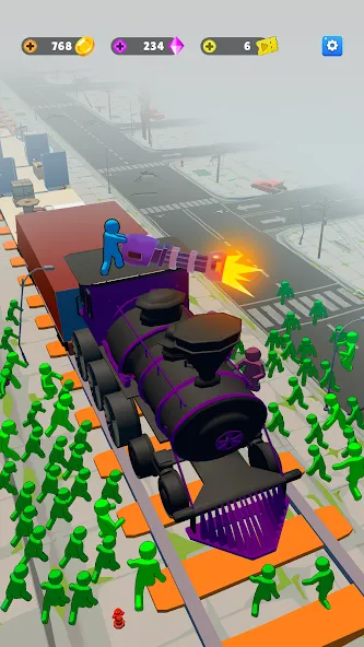 Train Defense: Zombie Game (Трейн Дефенс)  [МОД Много монет] Screenshot 1